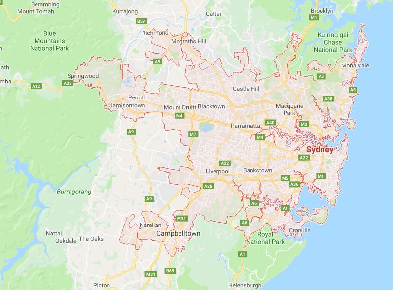 Service Areas in Sydney